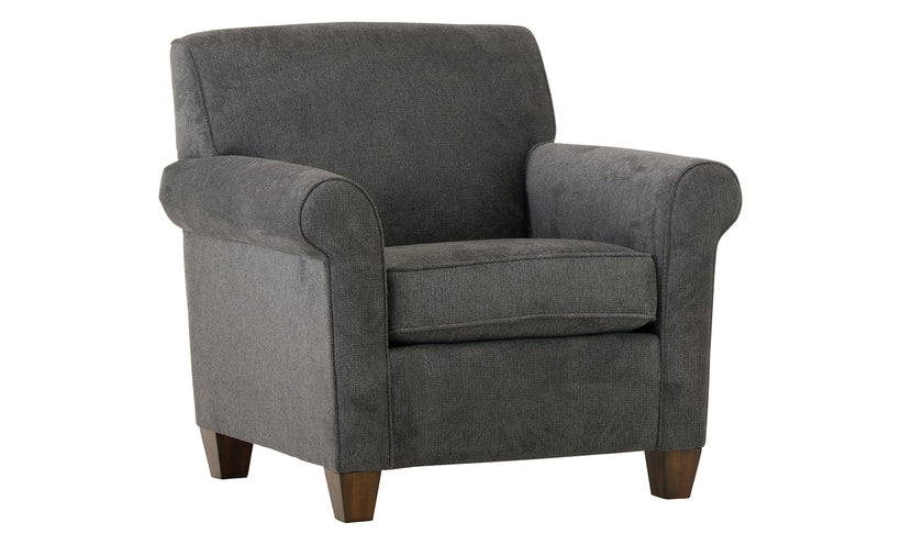 Gray armchair on a white background